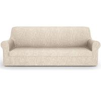 PETTI Artigiani Italiani Elastic Cover, Elegant Slipcover, 100% Made in Italy, Fabric, Cream, 3 Seater/Sofa
