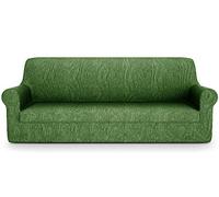 PETTI Artigiani Italiani Elastic Cover, Elegant Slipcover, 100% Made in Italy, Fabric, Green, 3 Seater/Sofa