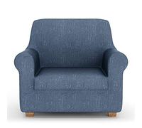 PETTI Artigiani Italiani Elastic Cover, Elegant Sofa Slipcover, 100% Made in Italy, Fabric, Blue, 1 Seater/Armchair