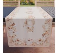 PETTI Artigiani Italiani - Kitchen Textile Accessories, Elegant Table Runner 40 x 140 cm in Microfibre, Table Cloth in Digital Print Pumpkin Autumn, Halloween, 100% Made in Italy