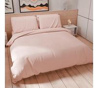 PETTI Artigiani Italiani - Maxi Double Duvet Cover Set 260 x 220 cm (2 Pillowcases 75 x 50 cm Included), Soft Microfibre Duvet Cover Set, Solid Colour Light Powder