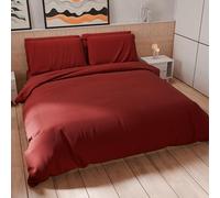 PETTI Artigiani Italiani - Maxi Double Duvet Cover Set 260 x 220 cm (2 Pillowcases 75 x 50 cm Included), Soft Microfibre Duvet Cover Set, Solid Colour Bordeaux