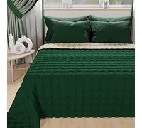 PETTI Artigiani Italiani - Maxi Double Quilt, Maxi Double Bedspread, Double Face, Spring Quilt, Taupe Green, 100% Made in Italy