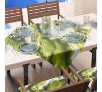 PETTI Artigiani Italiani - Modern Green Marble Effect Centerpiece Tablecloth, Kitchen Centerpiece, 90 x 90 cm, 100% Made in Italy