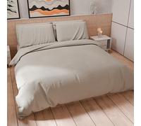 PETTI Artigiani Italiani - One and a Half Duvet Cover, Duvet Cover and Pillow Cases in Microfiber, Plain Light Grey, 100% Made in Italy