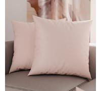 PETTI Artigiani Italiani - Pair of 35x35 cm Microfiber Cushion Covers, Bedroom Cushions, Sofa, Set of 2 Cushion Covers, Solid Color Pink Pillowcase, 100% Made in Italy