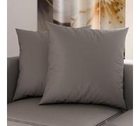 PETTI Artigiani Italiani - Pair of 35x35 cm Microfiber Pillowcases, Bedroom Cushions, Sofa, Set of 2 Cushion Covers, Solid Color Gray Pillowcase, 100% Made in Italy
