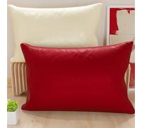 PETTI Artigiani Italiani - Pair of 70x50 cm Microfiber Pillowcases, Bedroom Cushions, Sofa, Set of 2 Cushion Covers, Double Face Cream and Burgundy Pillowcase