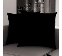 PETTI Artigiani Italiani - Pair of Microfiber Pillowcases 30x30 cm, Bedroom Furniture Cushions, Sofa, Set of 2 Cushion Covers, Solid Color Black Pillowcase, 100% Made in Italy