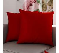 PETTI Artigiani Italiani - Pair of Microfiber Pillowcases 35x35 cm, Bedroom Cushions, Sofa, Set of 2 Cushion Covers, Solid Color Burgundy Pillowcase, 100% Made in Italy