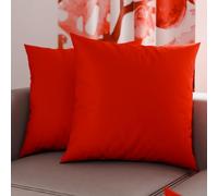 PETTI Artigiani Italiani - Pair of Microfiber Pillowcases 35x35 cm, Bedroom Cushions, Sofa, Set of 2 Cushion Covers, Solid Red Pillowcase, 100% Made in Italy