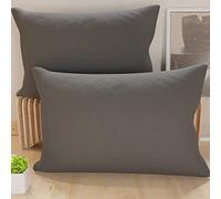 PETTI Artigiani Italiani - Pair of Microfiber Pillowcases 50x30 cm, Bedroom Cushions, Sofa, Set of 2 Cushion Covers, Solid Color Gray Pillowcase, 100% Made in Italy