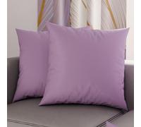 PETTI Artigiani Italiani - Pair of Pillow Cases 50 x 50 cm in Microfibre, Pillows for Bedroom Furniture, Sofa, Set of 2 Cushion Covers, Plain Lilac Pillowcase, 100% Made in Italy