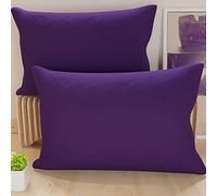 PETTI Artigiani Italiani - Pair of Pillowcases Bed Pillows, Pillowcases Solid Color Purple, 100% Non-Allergenic Microfibre, 100% Made in Italy