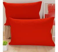 PETTI Artigiani Italiani - Pair of Microfiber Pillowcases 60x40 cm, Bedroom Cushions, Sofa, Set of 2 Cushion Covers, Red Solid Color Pillowcase, 100% Made in Italy