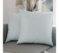 PETTI Artigiani Italiani - Pair of Microfiber Pillowcases 65x65 cm, Bedroom Cushions, Sofa, Set of 2 Cushion Covers, Light Blue Solid Color Pillowcase, 100% Made in Italy