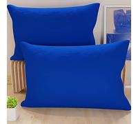 PETTI Artigiani Italiani - Pair of Microfiber Pillowcases 70x40 cm, Bedroom Cushions, Sofa, Set of 2 Cushion Covers, Solid Blue Pillowcase, 100% Made in Italy