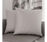 PETTI Artigiani Italiani - Pair of Microfiber Pillowcases 80x80 cm, Bedroom Cushions, Sofa, Set of 2 Cushion Covers, Solid Color Gray Pillowcase, 100% Made in Italy