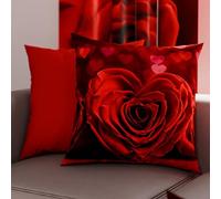 PETTI Artigiani Italiani - Pair of Pillow Cases 35 x 35 cm in Microfibre, Cushions for Bedroom Furniture, Sofa, Living Room, Set of 2 Cushion Covers, Passion Pillowcase, 100% Made in Italy