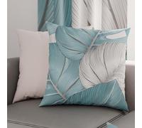 PETTI Artigiani Italiani - Pair of Pillow Cases 35 x 35 cm in Microfibre, Cushions for Bedroom Furniture, Sofa, Living Room, Set of 2 Cushion Covers, Tropical Light Blue Pillow Case, 100% Made in
