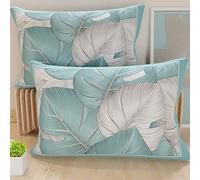 PETTI Artigiani Italiani - Pair of Pillow Cases 40 x 80 cm in Microfibre, Cushions for Bedroom Furniture, Sofa, Living Room, Set of 2 Cushion Covers, Tropical Light Blue Pillow Case, 100% Made in