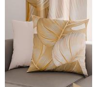 PETTI Artigiani Italiani - Pair of Pillow Cases 45 x 45 cm in Microfibre, Pillows for Bedroom Furniture, Sofa, Living Room, Set of 2 Cushion Covers, Tropical Cushion Cover, Taupe O, 100% Made in Italy