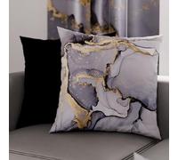 PETTI Artigiani Italiani - Pair of Pillow Cases 80 x 80 cm in Microfibre, Cushions for Bedroom Furniture, Sofa, Living Room, Set of 2 Cushion Covers, Grey Marble Pillowcase, 100% Made in Italy