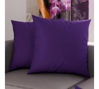 PETTI Artigiani Italiani - Pair of Pillowcases 30x30 cm in Microfiber, Bedroom Cushions, Sofa, Set of 2 Cushion Covers, Solid Color Purple Pillowcase, 100% Made in Italy