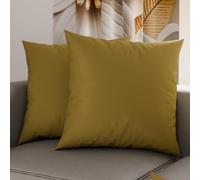 PETTI Artigiani Italiani - Pair of Pillowcases 35x35 cm in Microfiber, Bedroom Cushions, Sofa, Set of 2 Cushion Covers, Mud Solid Color Pillowcase, 100% Made in Italy