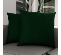 PETTI Artigiani Italiani - Pair of Pillowcases 45x45 cm in Microfiber, Bedroom Cushions, Sofa, Set of 2 Cushion Covers, Solid Green Pillowcase, 100% Made in Italy