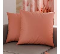 PETTI Artigiani Italiani - Pair of Pillowcases 45x45 cm in Microfiber, Bedroom Cushions, Sofa, Set of 2 Cushion Covers, Solid Color Pink Pillowcase, 100% Made in Italy