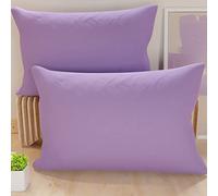 PETTI Artigiani Italiani - Pair of Pillowcases 50x30 cm in Microfiber, Bedroom Cushions, Sofa, Set of 2 Cushion Covers, Solid Color Lilac Pillowcase, 100% Made in Italy