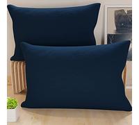 PETTI Artigiani Italiani - Pair of Pillowcases 50x70 cm in Microfiber, Bedroom Cushions, Sofa, Set of 2 Cushion Covers, Solid Blue Pillowcase, 100% Made in Italy
