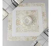 PETTI Artigiani Italiani Petti Kitchen Accessories, 100% Hypoallergenic Microfiber, Vietri Taupe, Centrotavola 90x90 cm