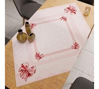 PETTI Artigiani Italiani Petti Kitchen Accessories, 100% Hypoallergenic Microfibre, Pink Bow, Centrotavola 90 x 90 cm