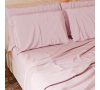 PETTI Artigiani Italiani-Piece French Queen Size Sheet Set, Soft and Breathable, Complete Bed Set with Top Sheet, Fitted Sheet with Elasticated Corners and 2 Pillowcases Pink Sheets