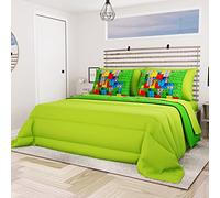 PETTI Artigiani Italiani, Quilts, Warm and Soft Comforter, Microfiber Duvet, 100% Made in Italy, Microfibre, Green, Double (240x260 cm)