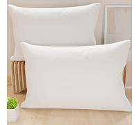 PETTI Artigiani Italiani - Set of 2 bed pillowcases 50 x 30 cm, plain white cushion covers, 100% hypoallergenic microfiber, made in Italy