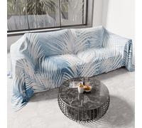 PETTI Artigiani Italiani - Single Bedspread Spring Summer, Single Light Blanket, Bed Sheet, Light Blue Leaf 100% Made in Italy