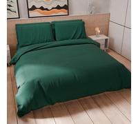 PETTI Artigiani Italiani - Single Duvet Cover Set 150 x 200 cm (1 Pillow Case 50 x 80 cm Included), Soft Microfibre Duvet Cover Set, Solid Colour, Emerald Green