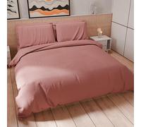 PETTI Artigiani Italiani - Single Duvet Cover Set 150 x 200 cm (1 Pillow Case 50 x 80 cm Included), Soft Microfibre Duvet Cover Set, Solid Colour Dark Powder