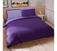 PETTI Artigiani Italiani - Single Duvet Cover Set 200 x 135 cm (1 Pillowcase 80 x 80 cm Included), Soft Microfibre Duvet Cover Set, Plain Lilac - Purple