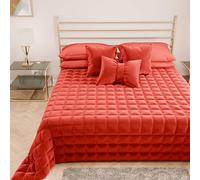 PETTI Artigiani Italiani - Single Quilt in Soft and Warm Velvet, Spring Autumn Quilt, Single Bedspread, Red, 100% Made in Italy