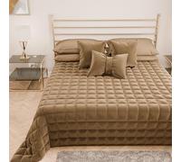 PETTI Artigiani Italiani - Single Quilt in Soft and Warm Velvet, Spring Autumn Quilt, Single Quilt, Taupe, 100% Made in Italy