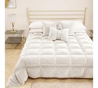 PETTI Artigiani Italiani - Soft and Warm Velvet 350 g/m² Double Sided Double Sided Quilt for Queen Bed: 220 x 260 cm, White, 100% Made in Italy