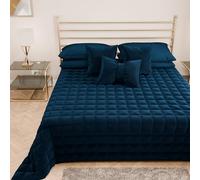 PETTI Artigiani Italiani - Soft and Warm Velvet, Double Quilt, Spring Autumn Quilt, Double Bedspread, Blue, 100% Made in Italy