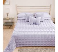 PETTI Artigiani Italiani - Soft and Warm Velvet Double Quilt, Spring Autumn Quilt, Double Bedspread, Lilac, 100% Made in Italy