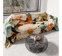 PETTI Artigiani Italiani - Spring-Summer Bedspread for Double Bed and a Half Bed Lightweight Blanket, Floral 05-9, 100% Made in Italy