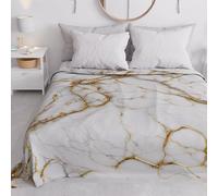 PETTI Artigiani Italiani - Spring-Summer Double Bed Bedspread Lightweight Blanket Double Bed Bed Sheets White Marble 100% Made in Italy