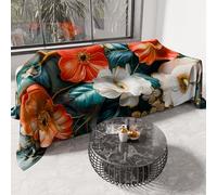 PETTI Artigiani Italiani - Spring-Summer Double Bed Bedspread Lightweight Blanket Double Bed Sheet Floral 05-18 100% Made in Italy